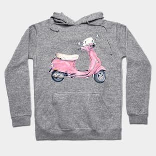 Vintage Pink Vespa Retro Scooter Hoodie